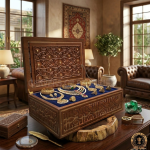 Decorative Grill Embedded Wooden Box