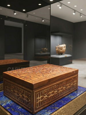 Decorative Grill Embedded Wooden Box