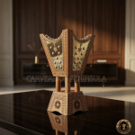 Mitkan with Triangular Frame and Gold Metal Finish