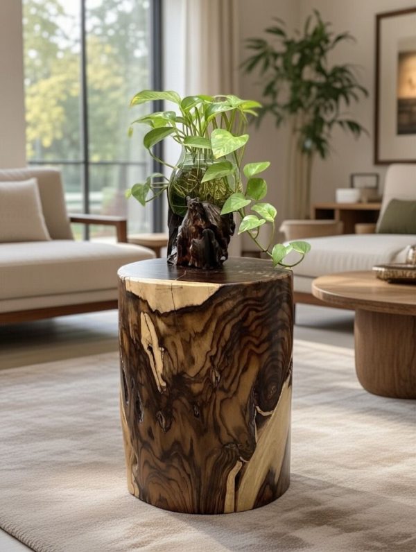 Rosewood Trunk Side Table