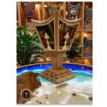 Signature Wooden Mitkan with Handle Stand & Steel Detail