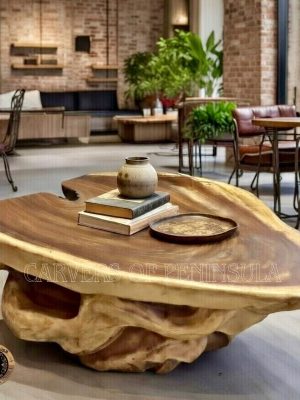 Live Edge Tree Trunk Coffee Table