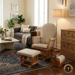 Rocking Chair with Smooth Gliding Footrest