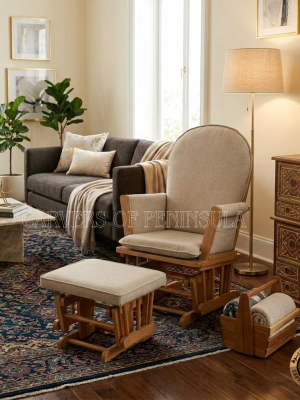 Rocking Chair with Smooth Gliding Footrest