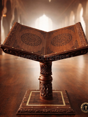 Wooden Quran Stand with Design (Floor Seating)