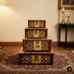 Brass Stud Ornated Wooden Chest Combo