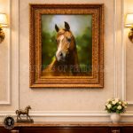 Arabian Horse Wall Art – Handcrafted Wooden Frame with Traditional Arabic Design