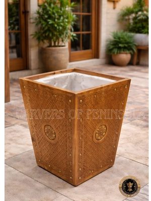 Natural Wooden Waste Bin