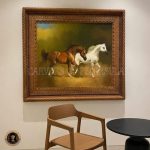 Arabian Horse Wall Décor – Classic Art in Carved Wooden Frame