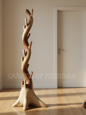 Natural Mahogany Wood Coat Hanger