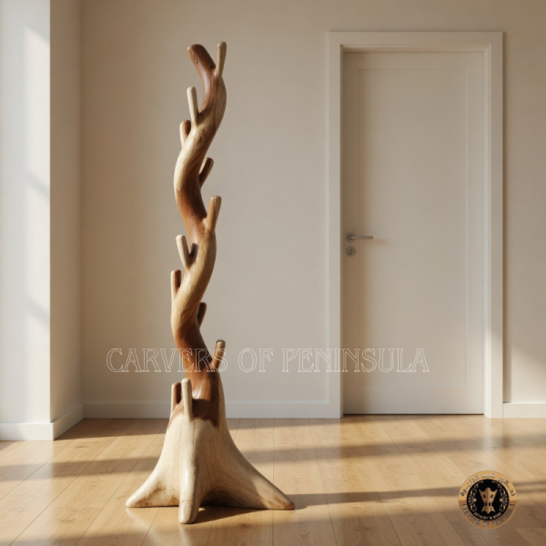Natural Mahogany Wood Coat Hanger