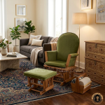 Rocking Chair with Smooth Gliding Footrest