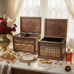Sapele Wood Floral Pattern Box