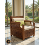 Geometric Pattern Wooden Sofa