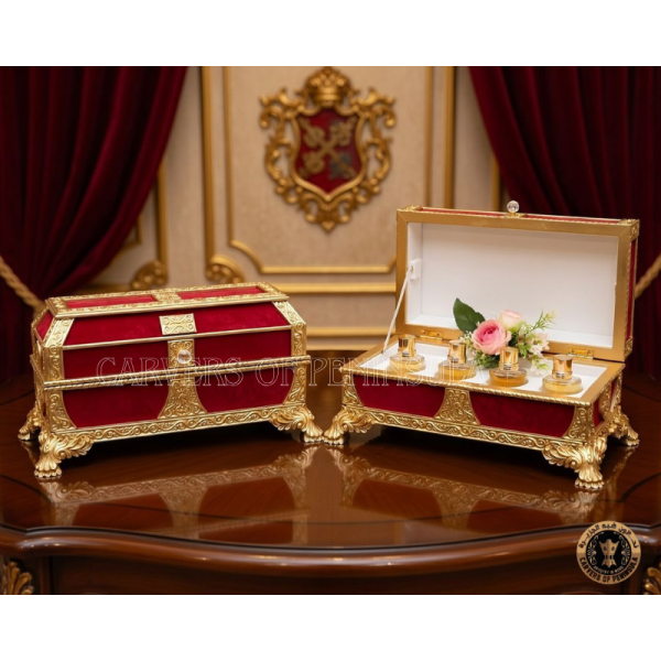 Royal Red Velvet Wooden Box