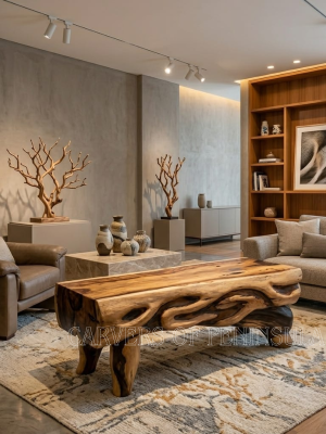 Live Edge Rosewood Tree Trunk Coffee Table