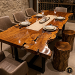 Lychee Wood Live Edge Dining Table
