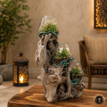 Molten Glass Planter Pot on Driftwood