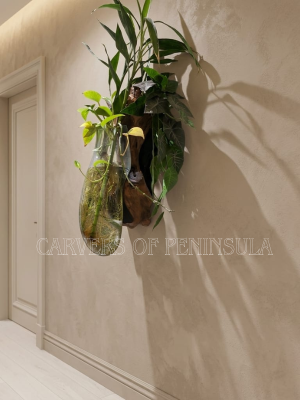 Wall-Mounted Planter with Natural Driftwood Pattern