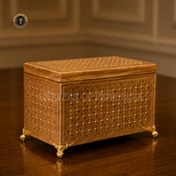 Teak Wooden Mitkan & Decorative Storage Box Combo