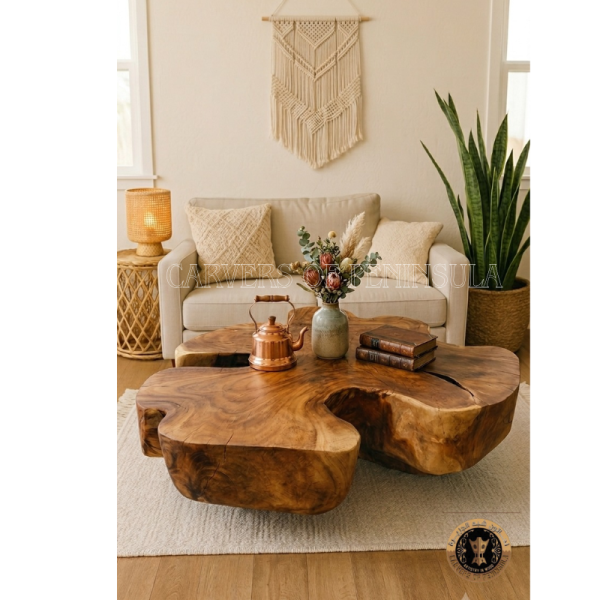 Live Edge Teak Coffee Table