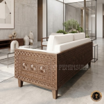 Solid Burma Teak Wood Sofa – Classic Design