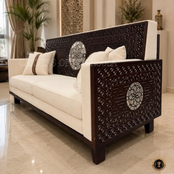 Solid Burma teak wood sofa