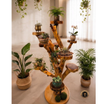 live-edge wooden display stand