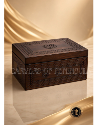 Rosewood Shajara Pattern Carved Wooden Box
