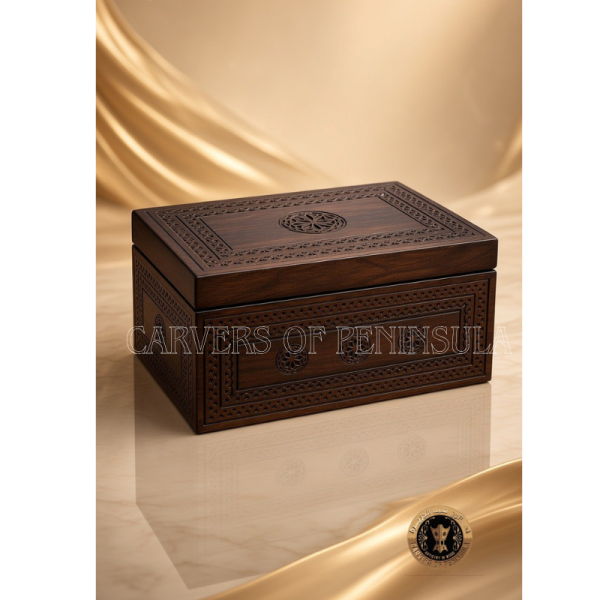 Rosewood Shajara Pattern Carved Wooden Box