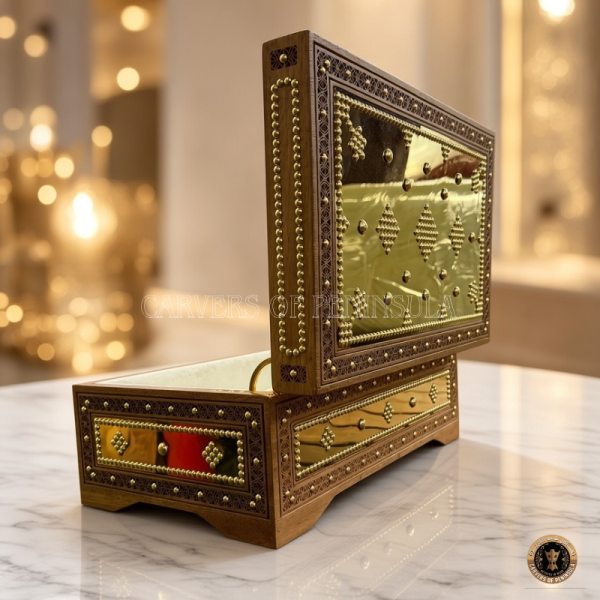 Floral Pattern Solid Teak Wood Box